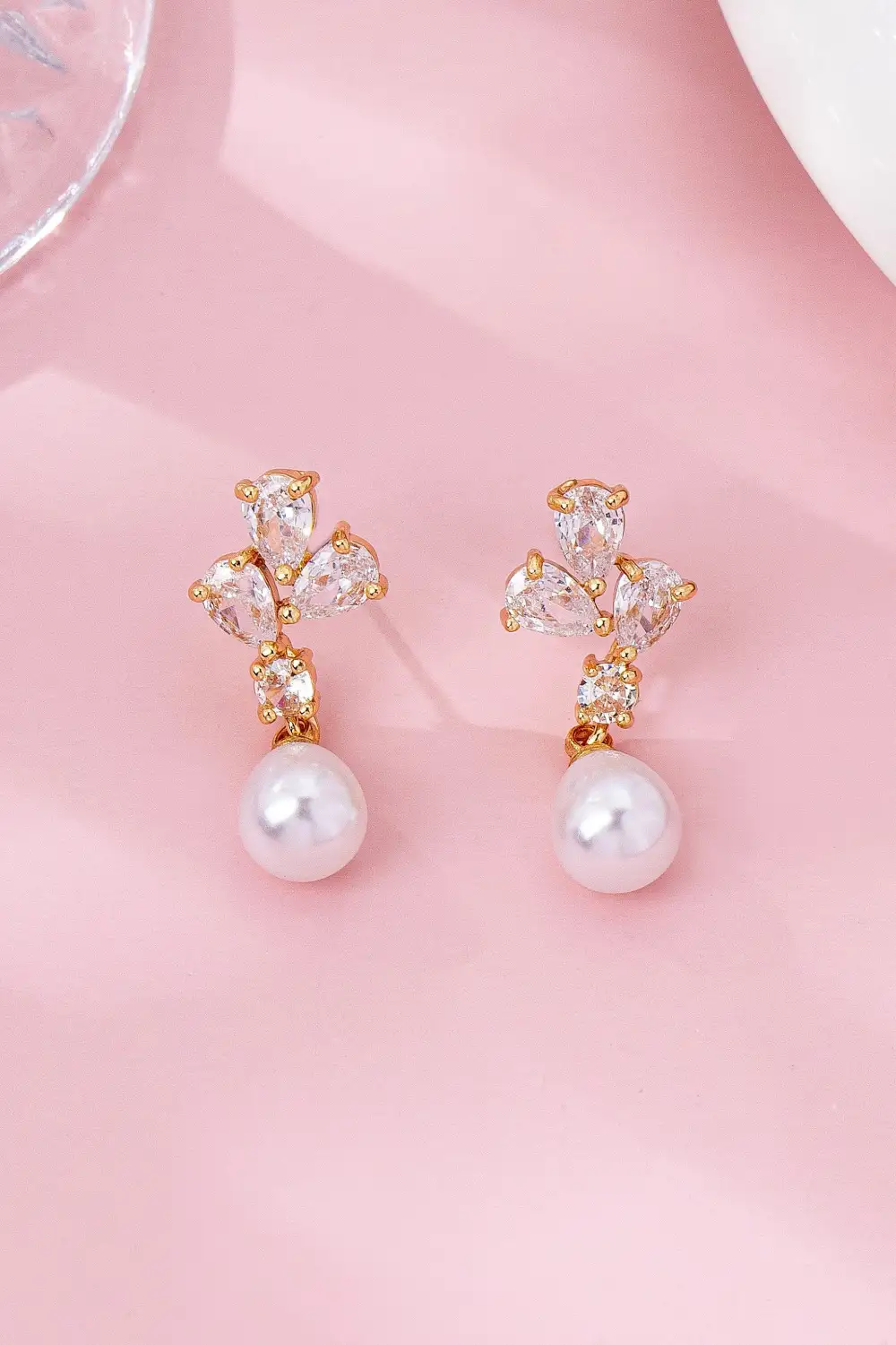 Cz Crystal Cluster Teardrop Pearl