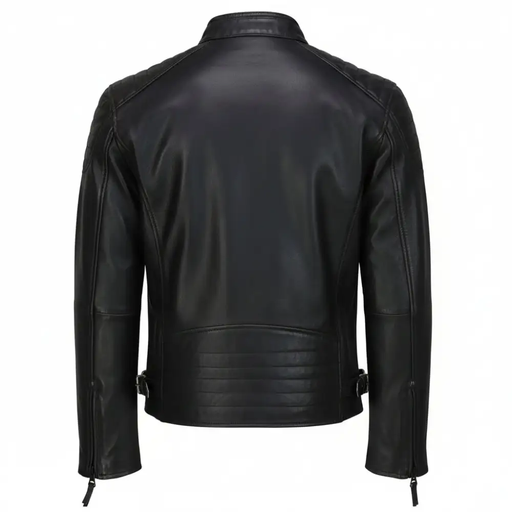 Functional Leather Biker Motorcycle Jacket