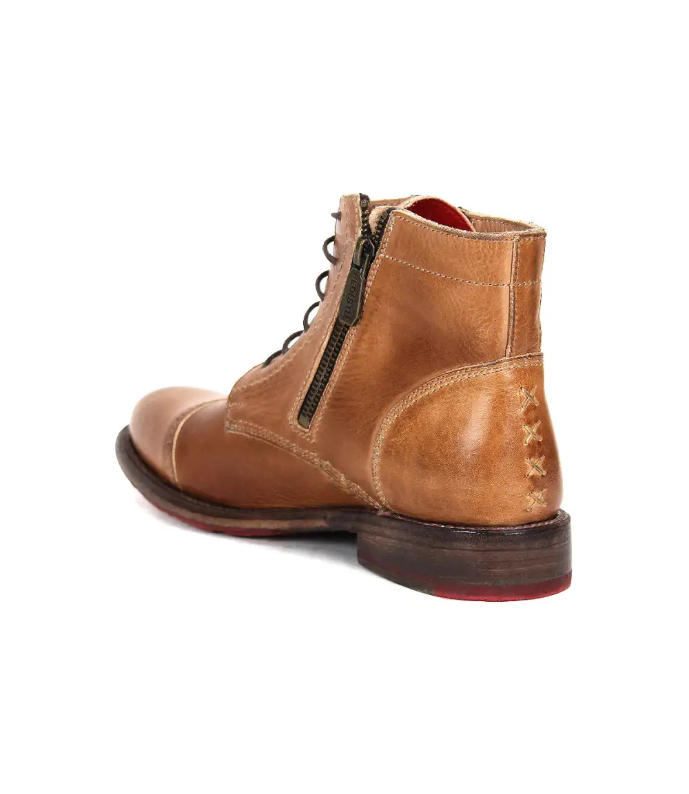 Cap-Toe Contrast-Stitched Combat Boots
