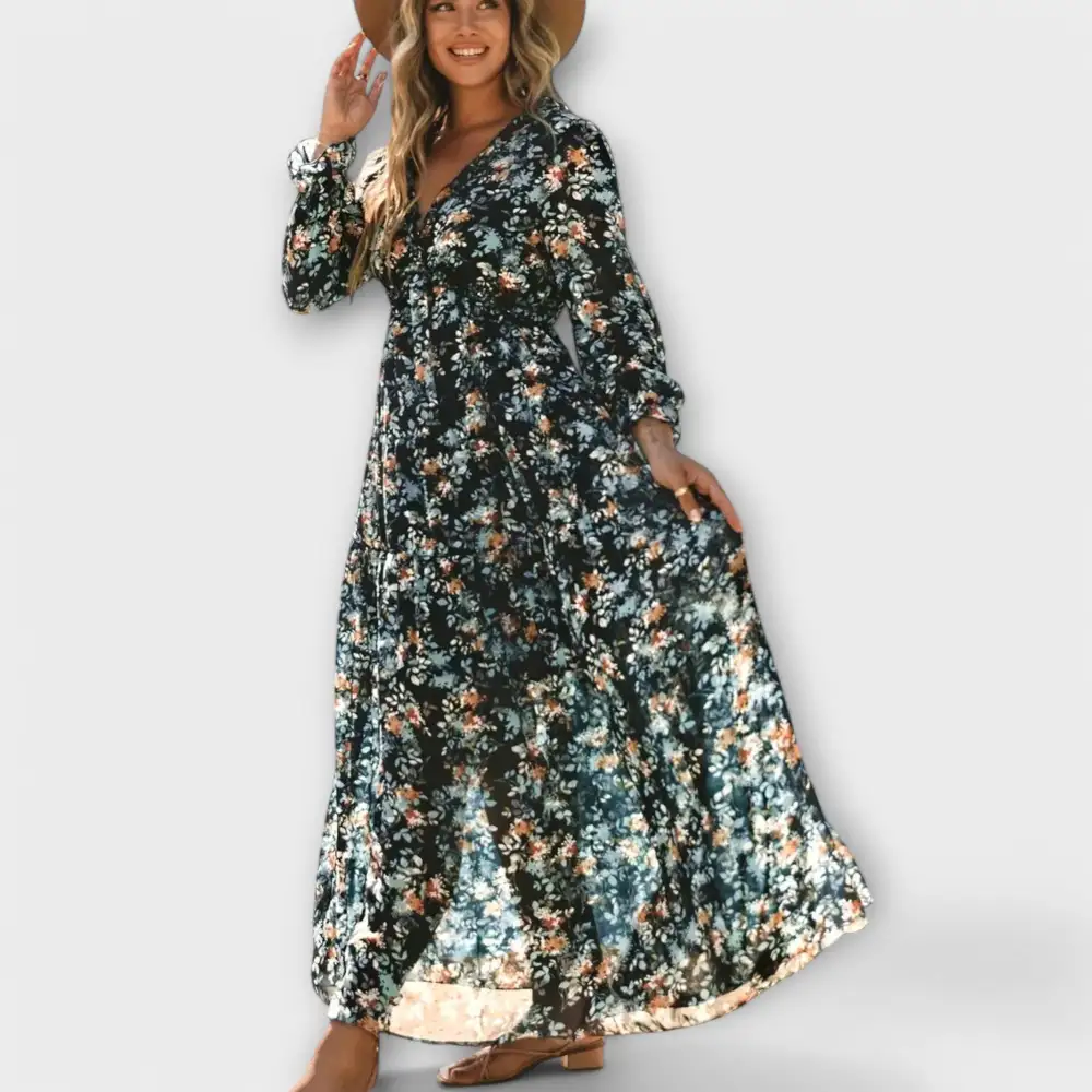 Pleated Flowing Casual Dress