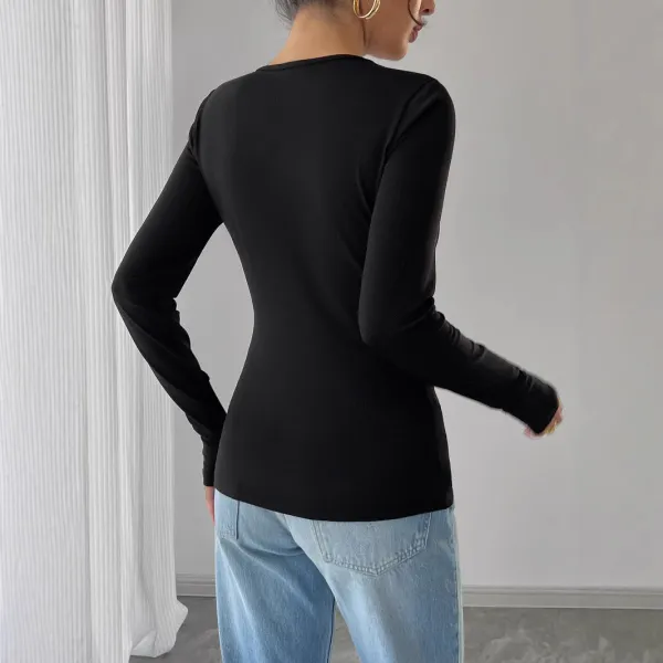 Rose Detail Long Sleeve Blouse