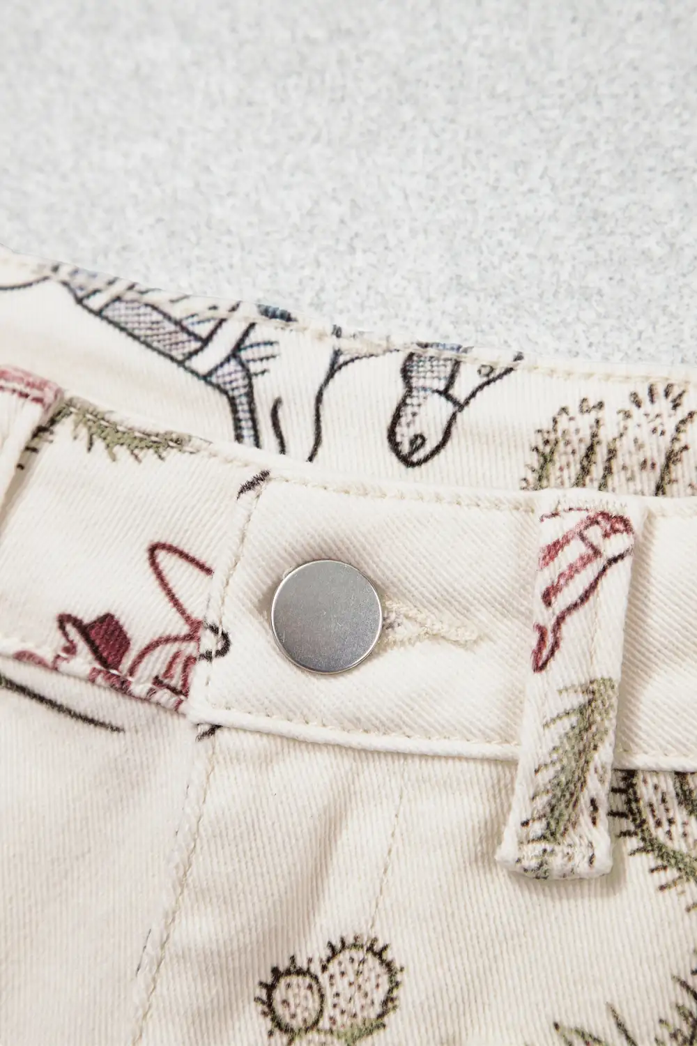 Women's Western Print Straight Leg Ankle Length Pocket Jeans
