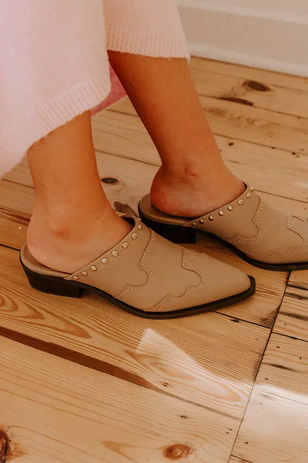 Faux Leather Western Low Heel Shoes