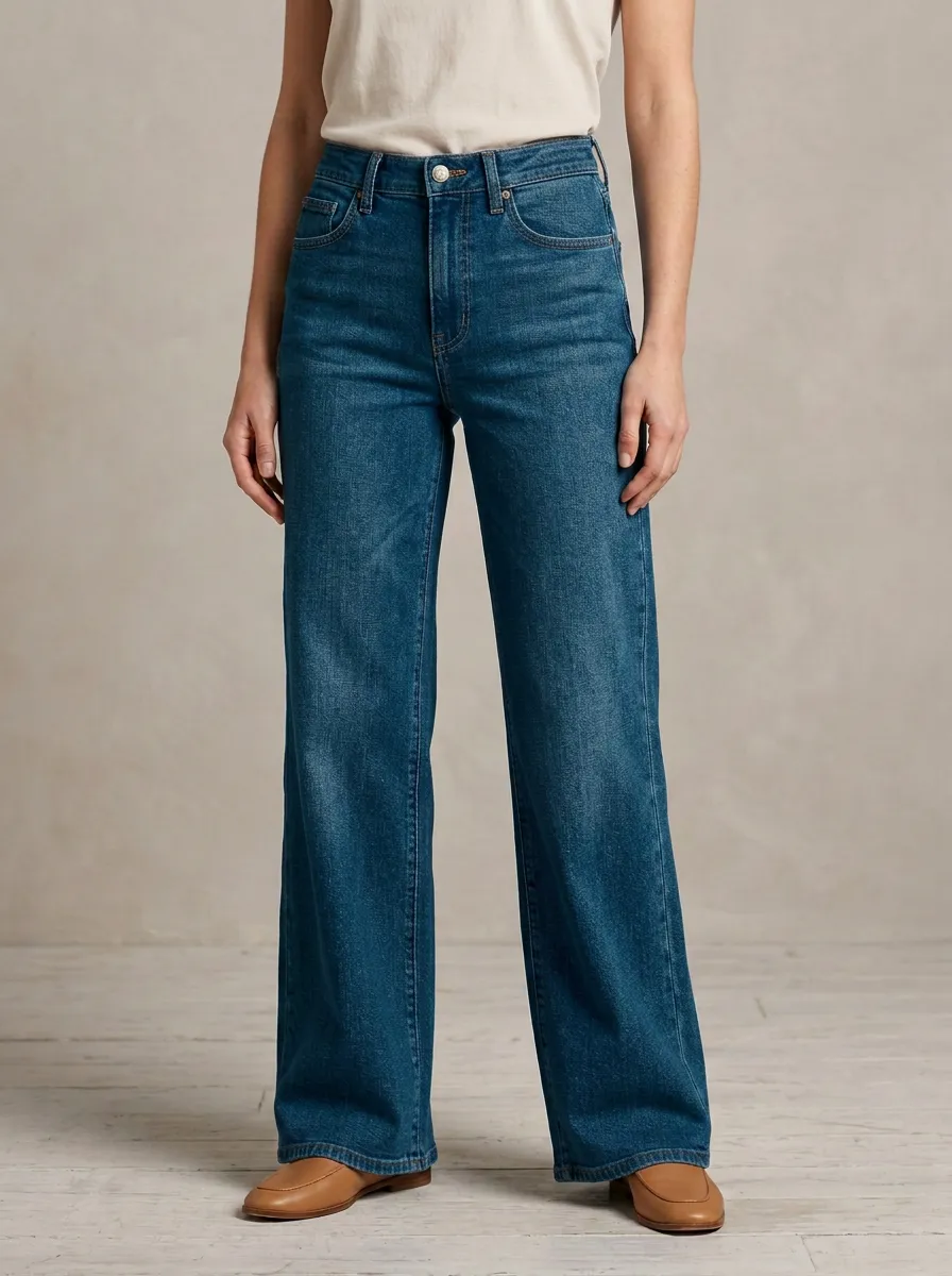Relaxed Wide-Leg Denim Denim Jeans