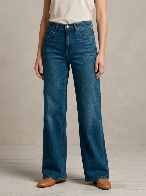 Relaxed Wide-Leg Denim Denim Jeans