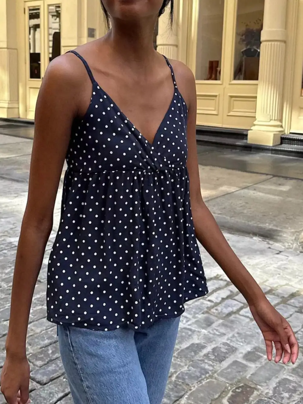 Dot V-Neck Flowy Cami