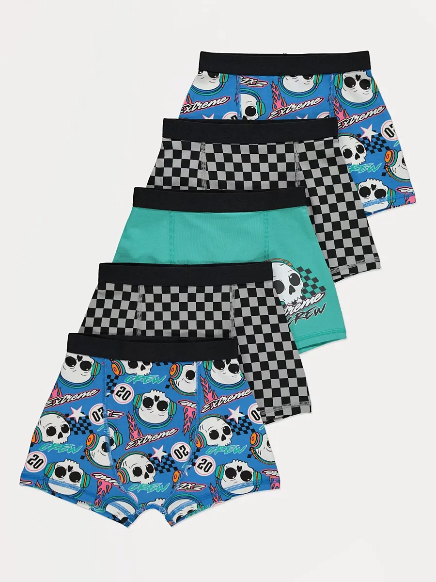 Skull Checkered Trunks 5 Pack