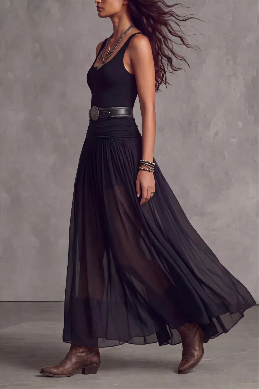 Classic Textured Maxi Dress