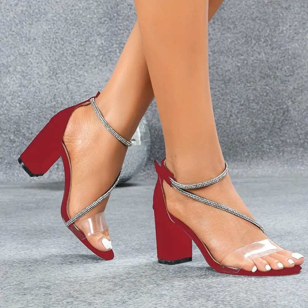 Buckle Strap Open Toe Stiletto Sandals