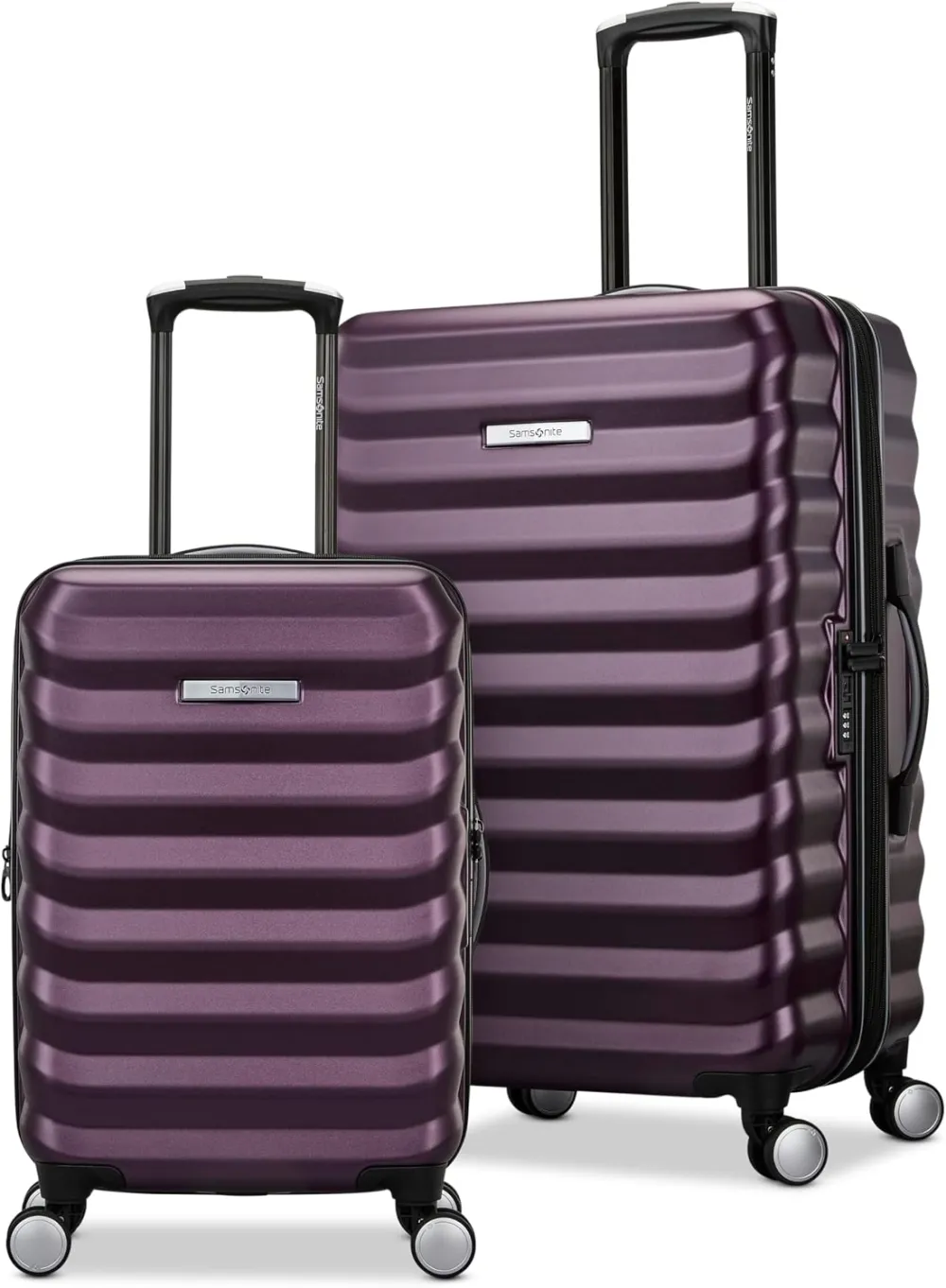 Samsonite Hard-Sided 28-Inch Lightweight Checked Large Expandable Element Suitcase: Durable, 360° Spinner Wheels, Adjustable Telescopic Handle, TSA-Approved Lock - Alpine Black