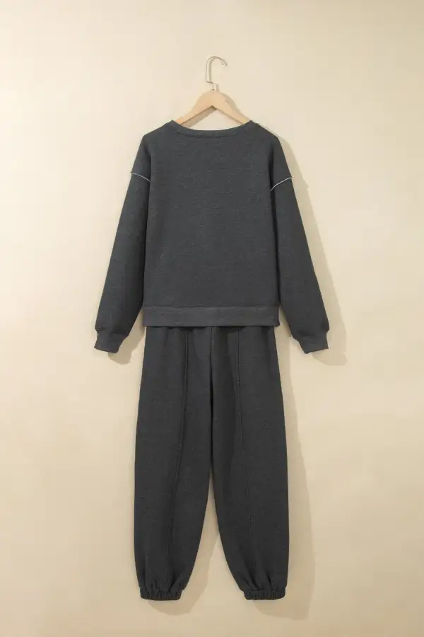 Women's Solid Colorblock Jogger Pants Set