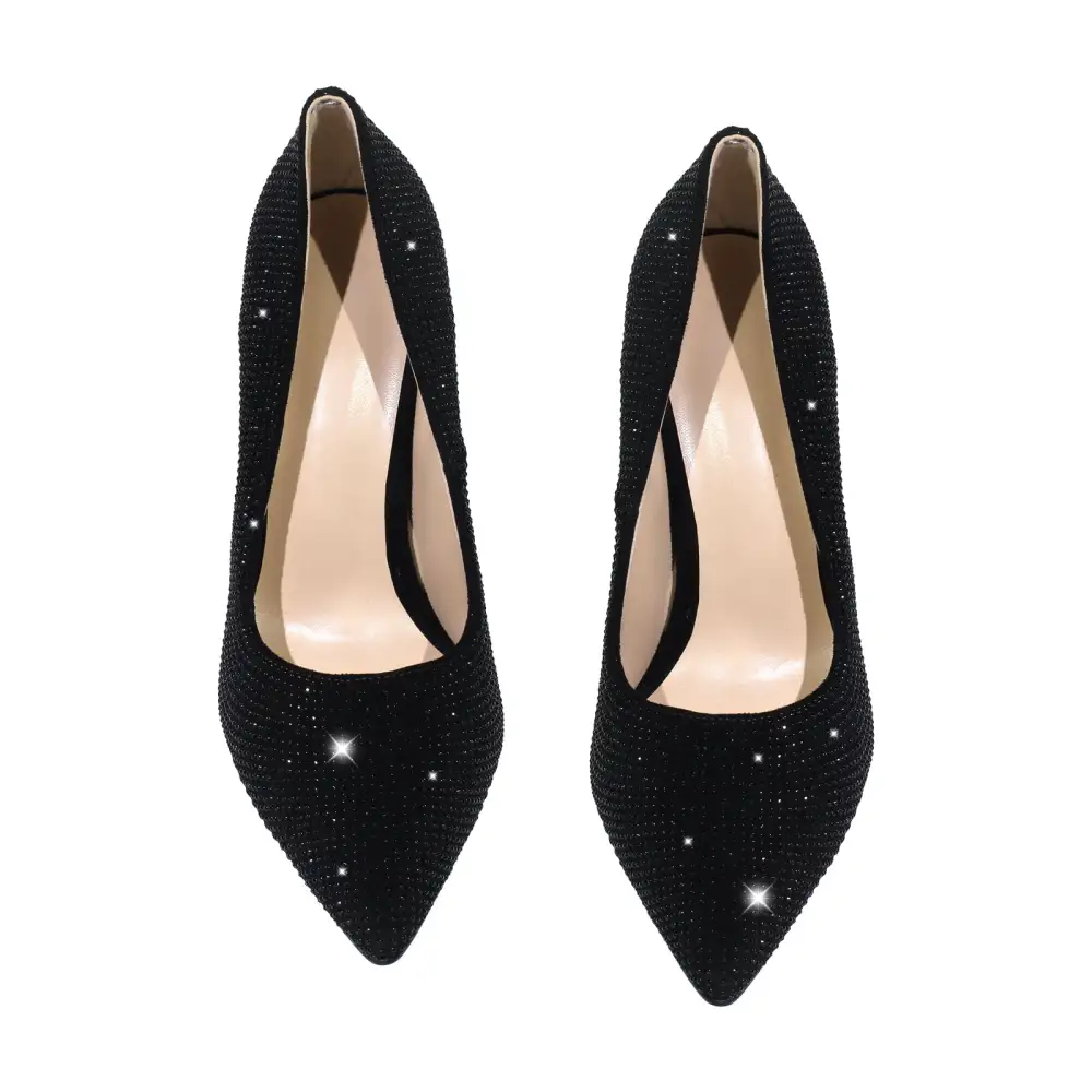 Sleek Rhinestone Pointed Toe Stiletto Pumps
