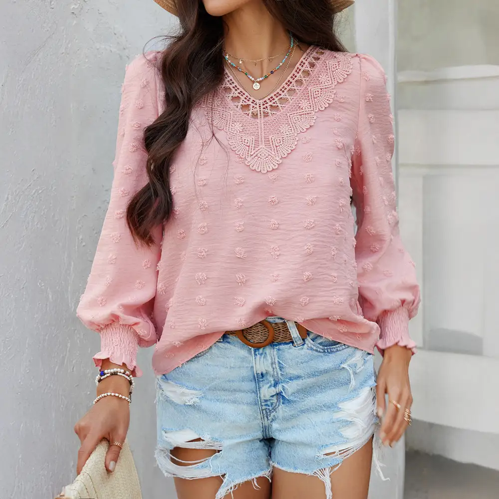 Jacquard Embroidered Long Sleeve Shirt