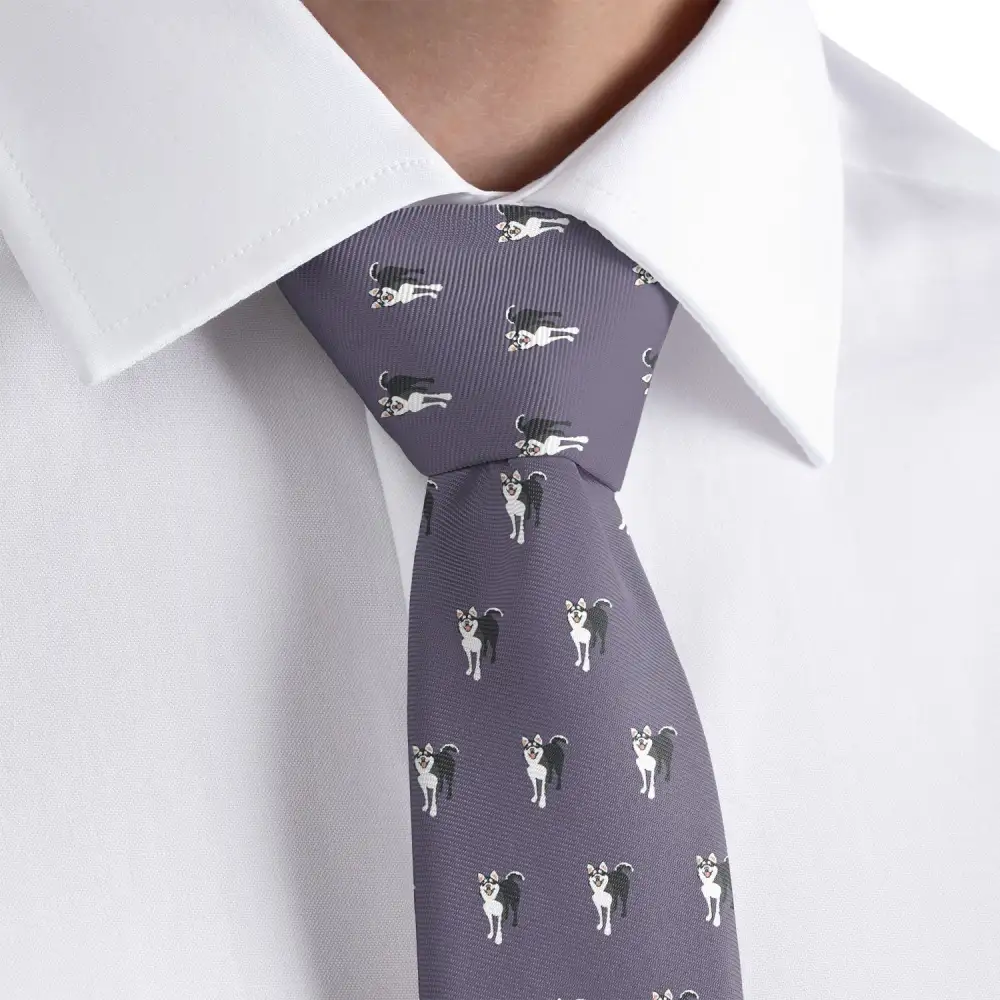 Husky Dog Pattern Necktie