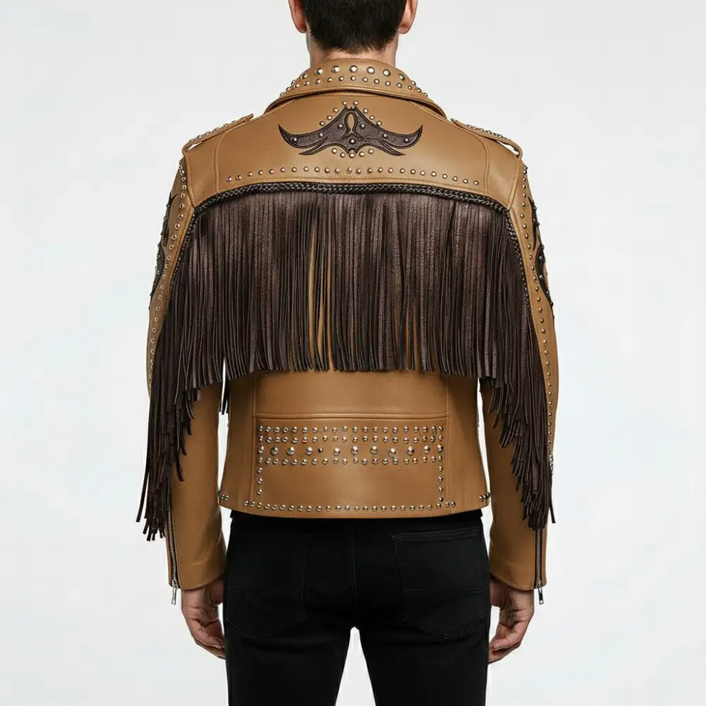 Refined Cowhide Biker Motorcycle Studded Jacket