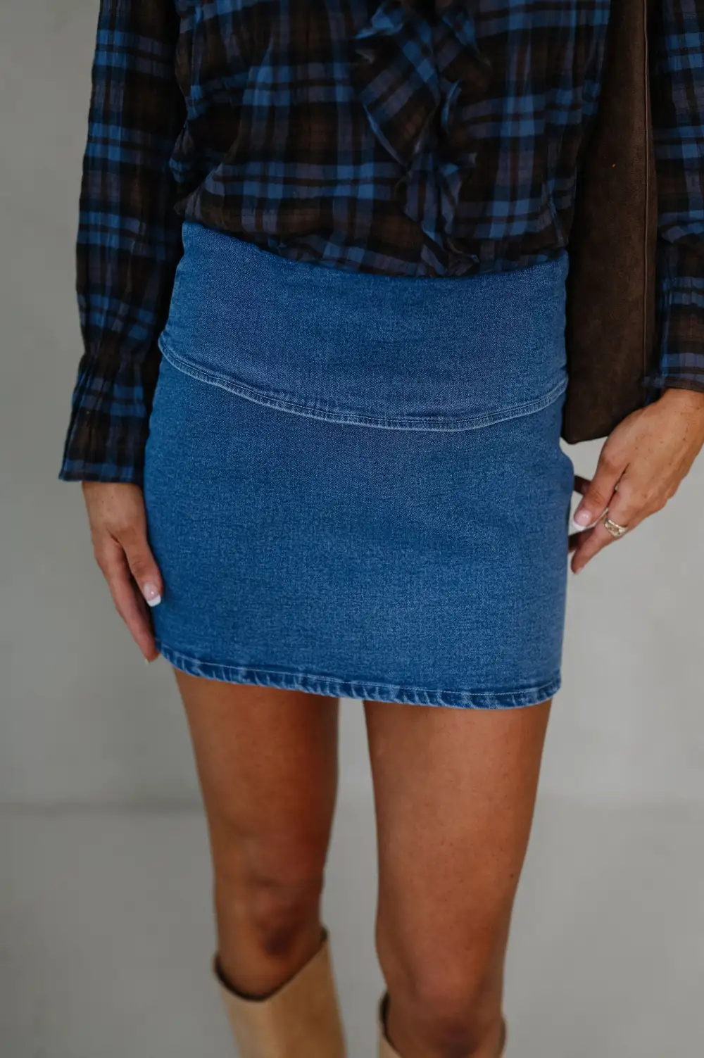 Denim Low Rise High Rise Mini Skirt
