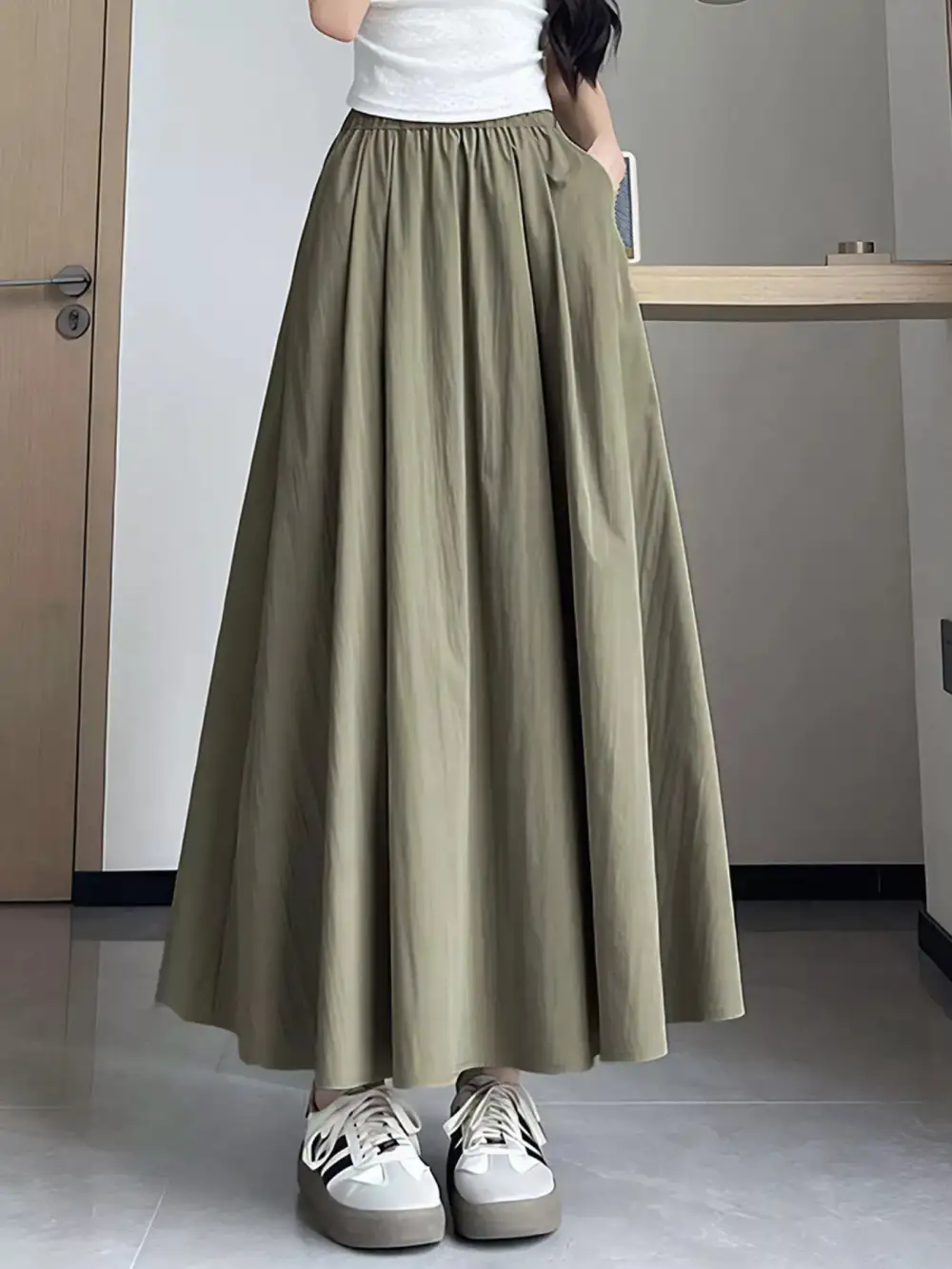 Flowy a Line Maxi Skirt
