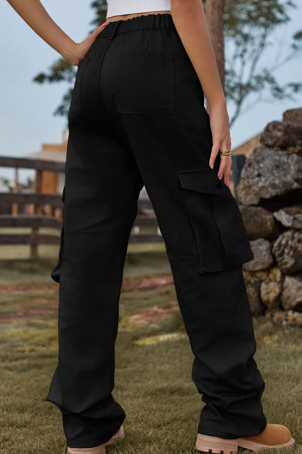 Loose Fit Long Jeans With Pockets
