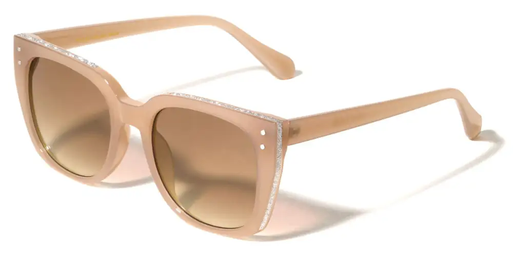 Refined Women's Polarized Oversized Mirrored Cat-Eye Sunglasses