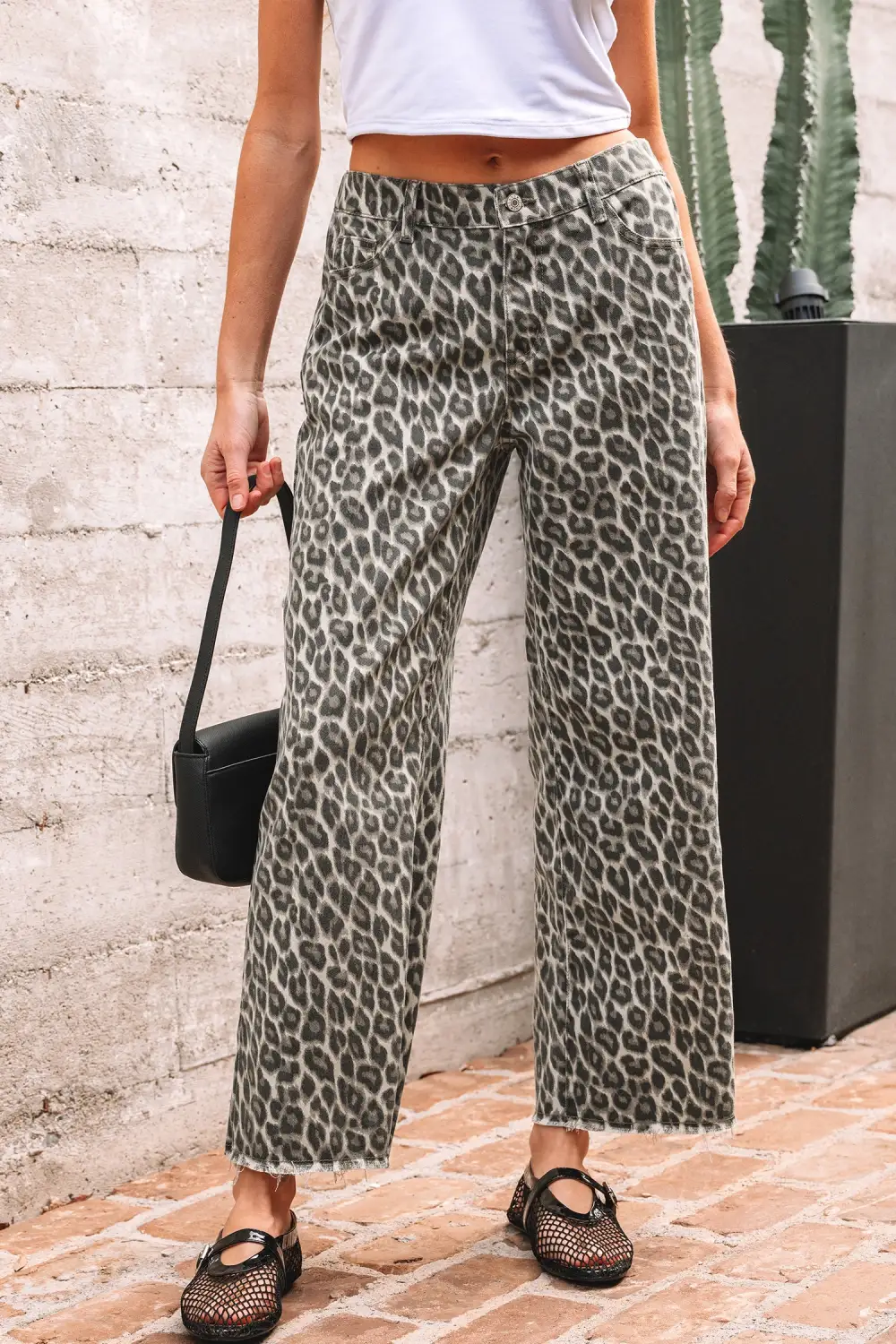 Refined Refined Leopard-Print Straight Leg Jeans