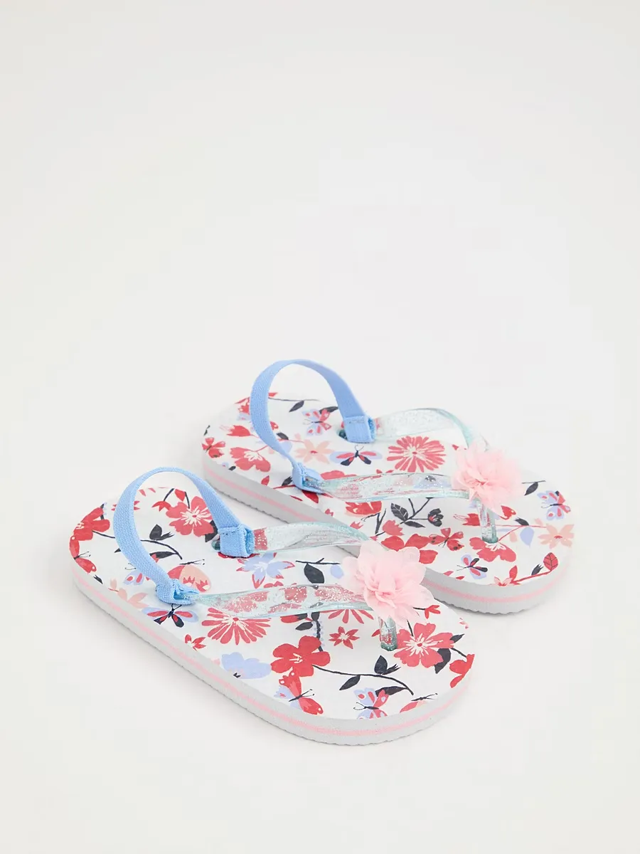 Floral Flip Flops with Backstrap