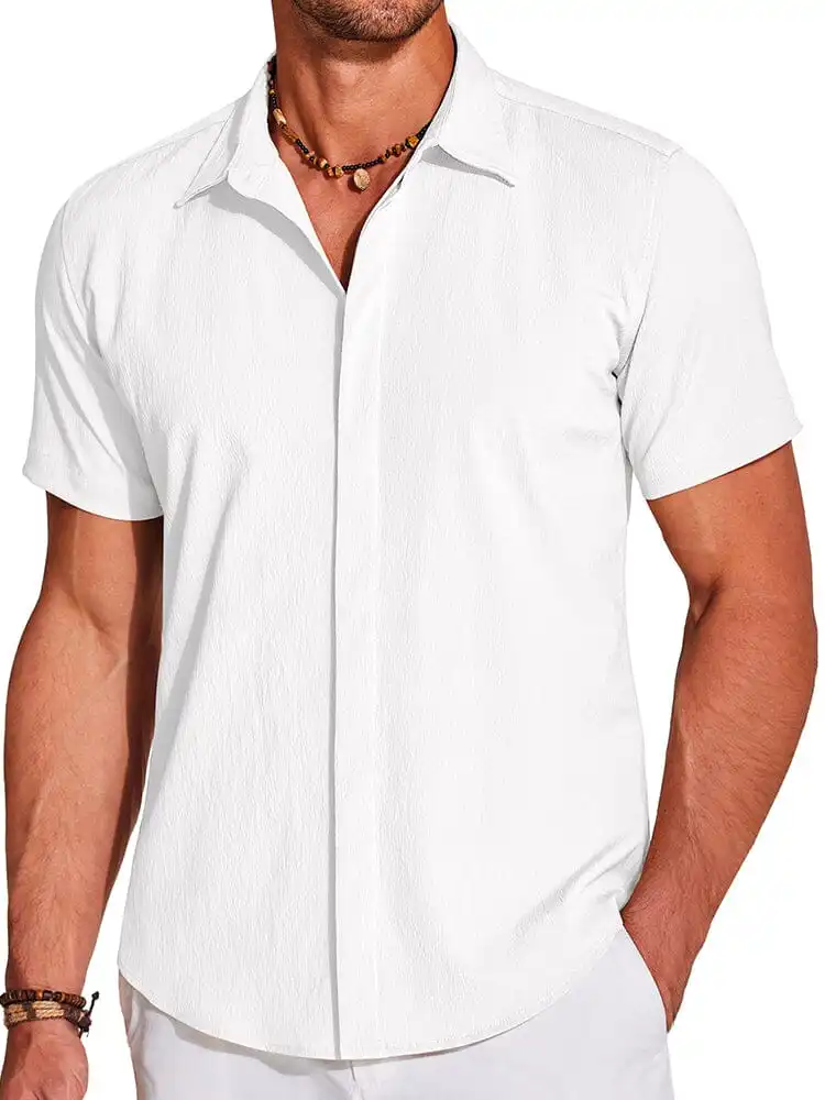 Casual Wrinkle Free Textured Shirt