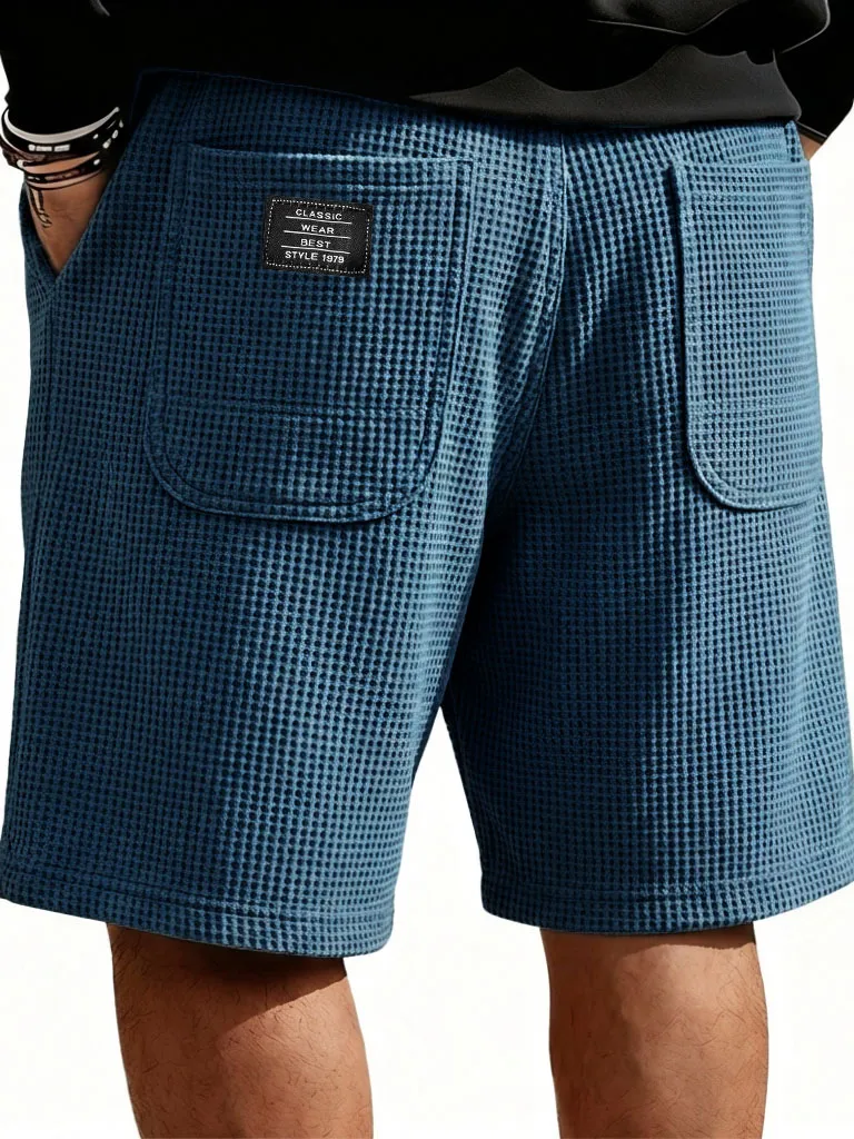 Textured Knit Double Pocket Shorts