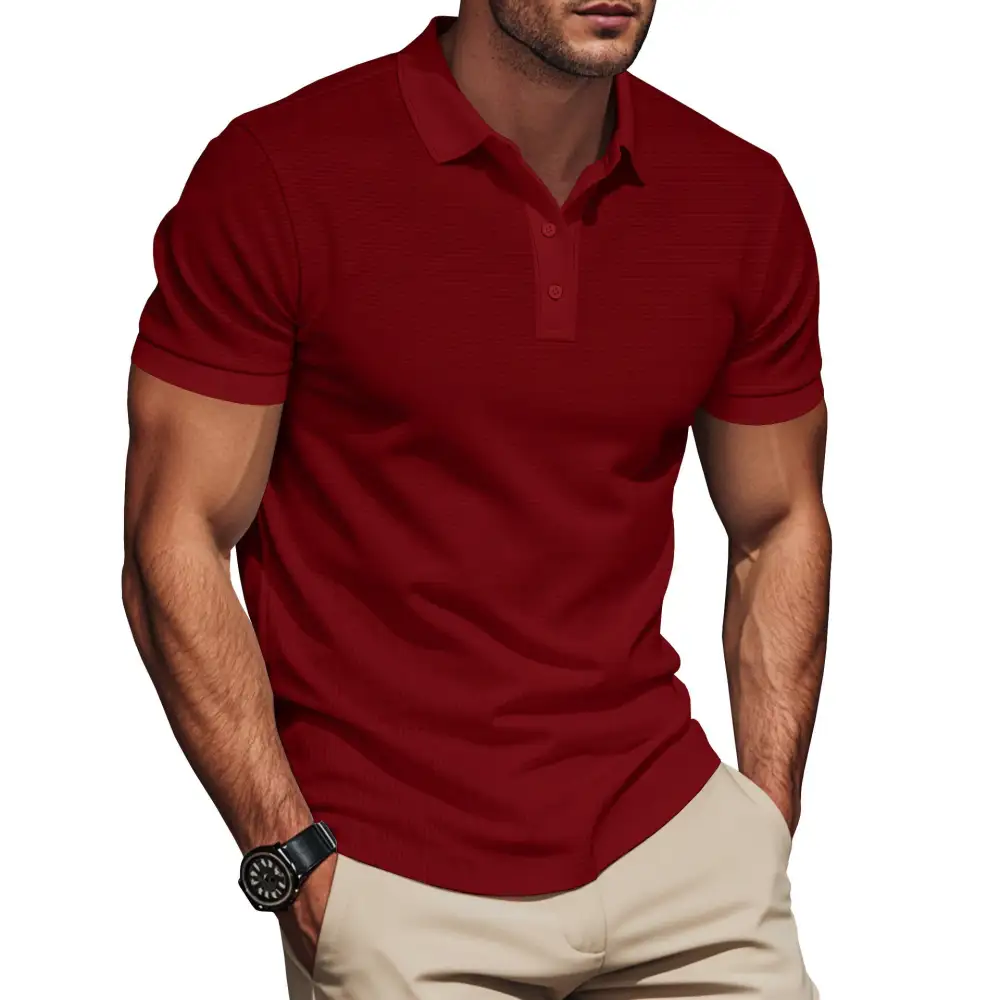 Ribbed Slim Fit Fitted Polo Shirt