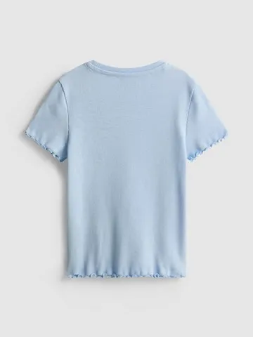 1.5-8yrs | Ribbed Lettuce Trim T-Shirt