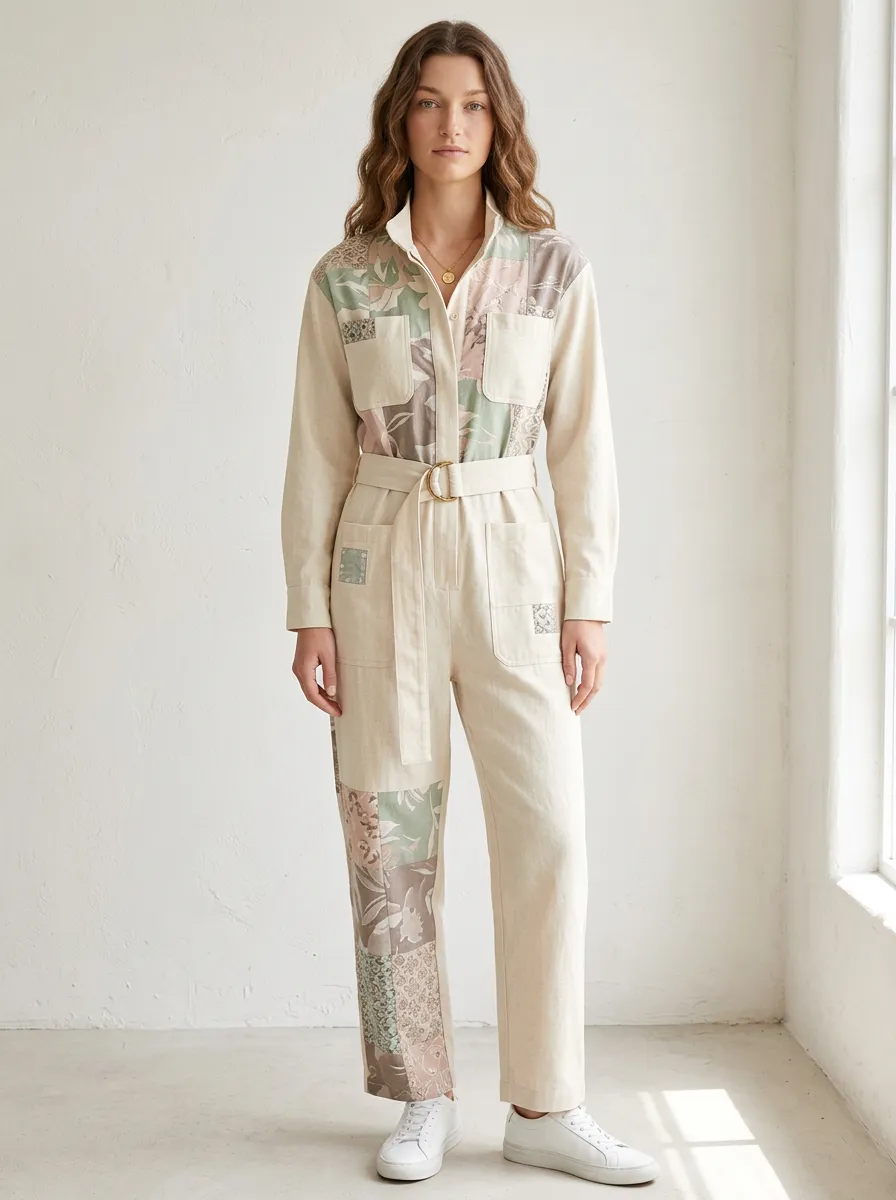 Women's Sierra Boho Floral Patchwork Graphic Jumpsuit