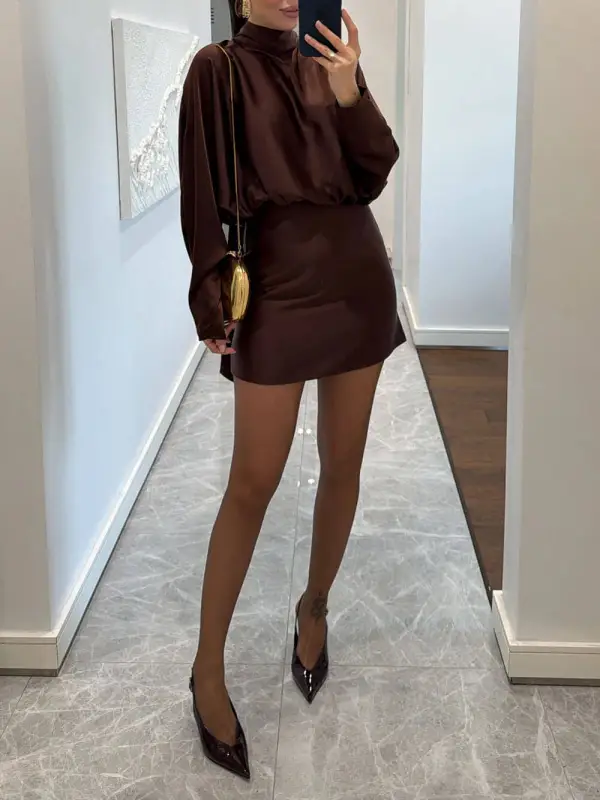 Party Fitted Satin Exquisite Mini Dress