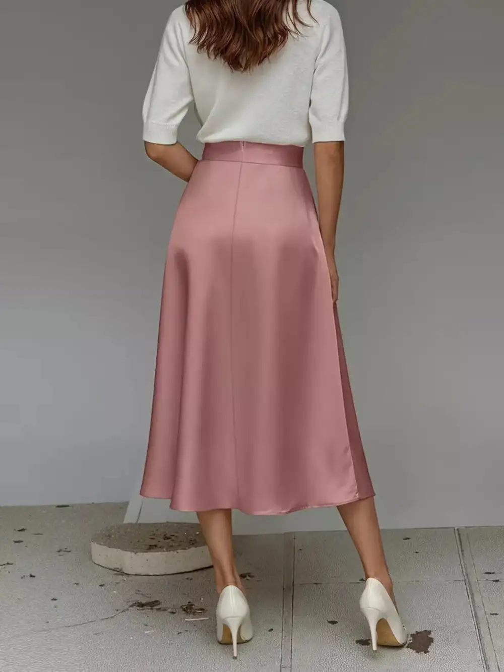 Everyday Satin Midi Skirt