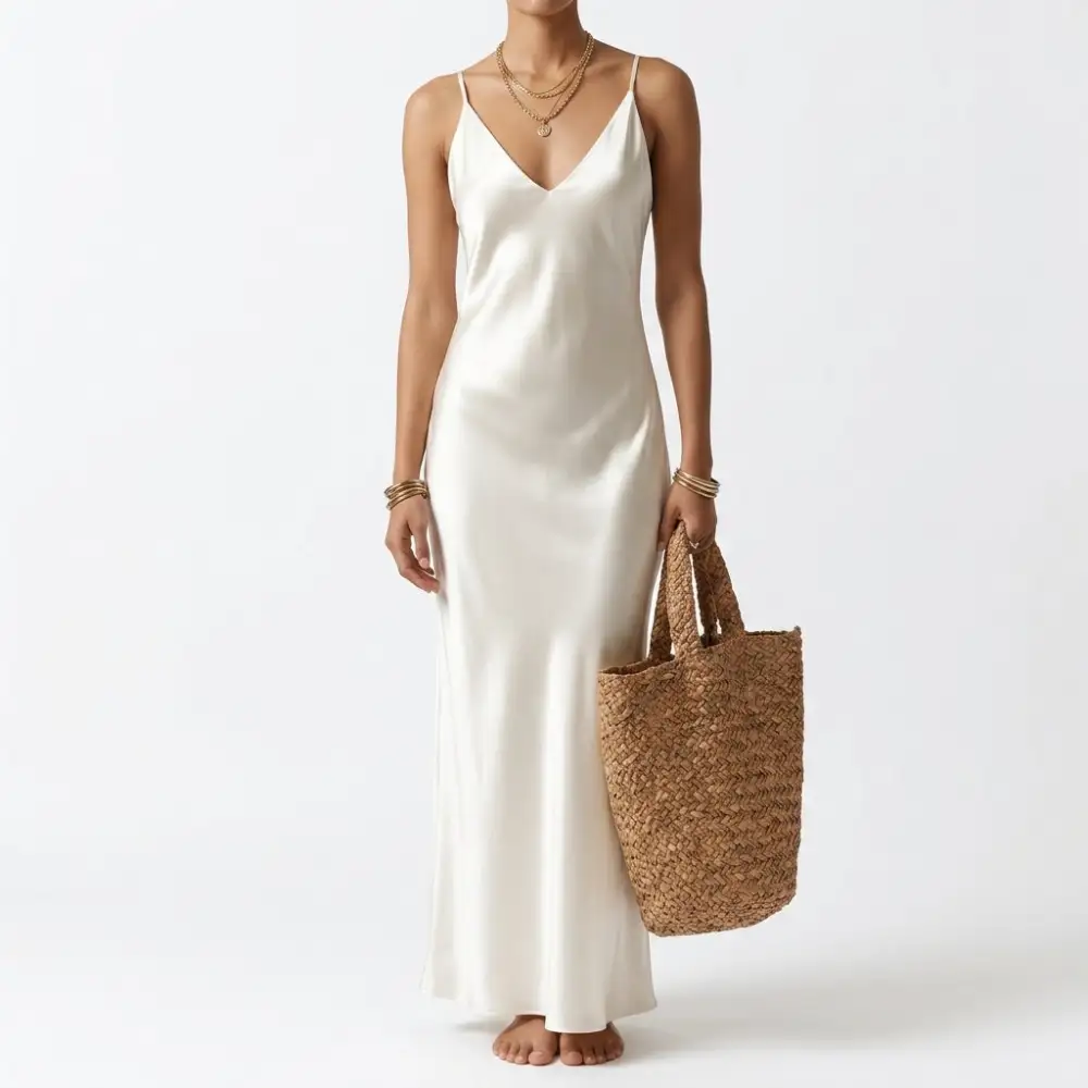 Knit Satin Two-Piece Set