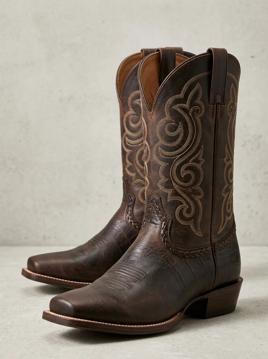 Country Embroidered Western-Style Western Boots