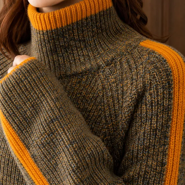 Contrast Knit Sweater