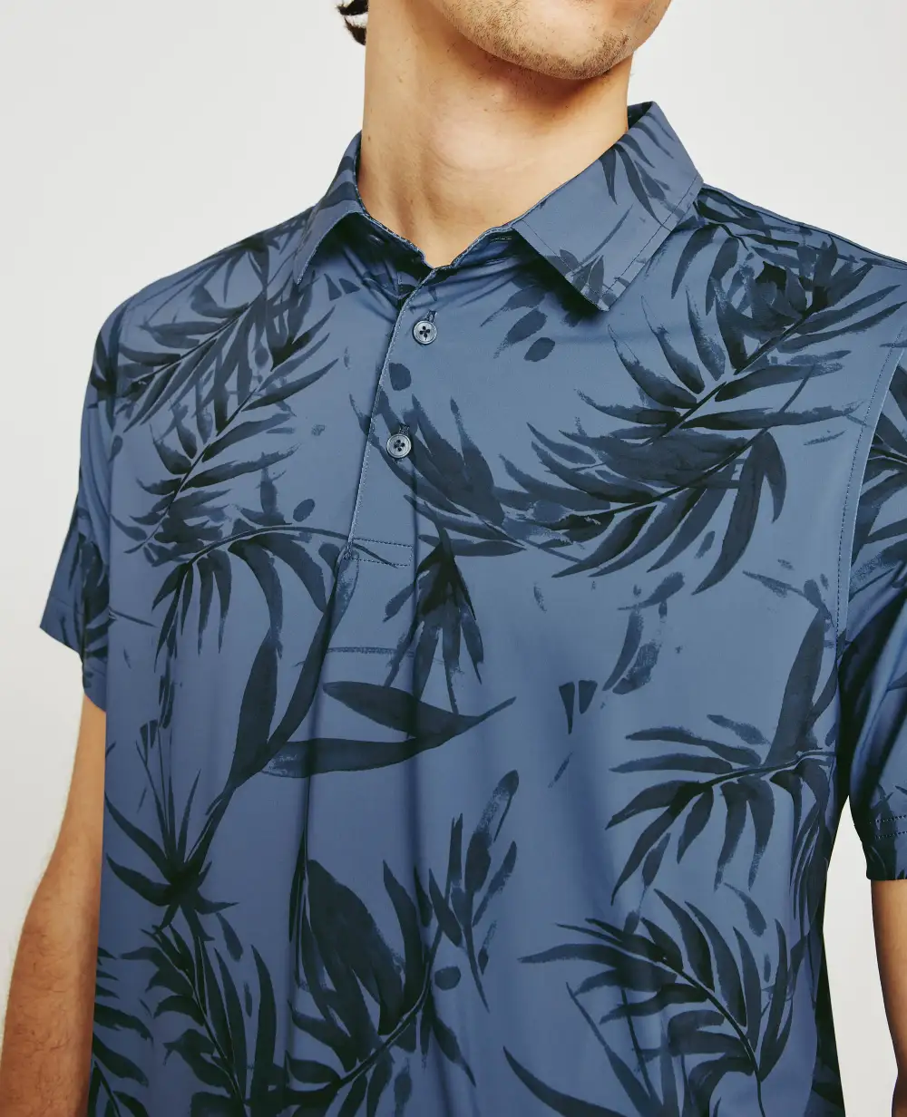 Men's Short Sleeve Button Placket Polo Shirt