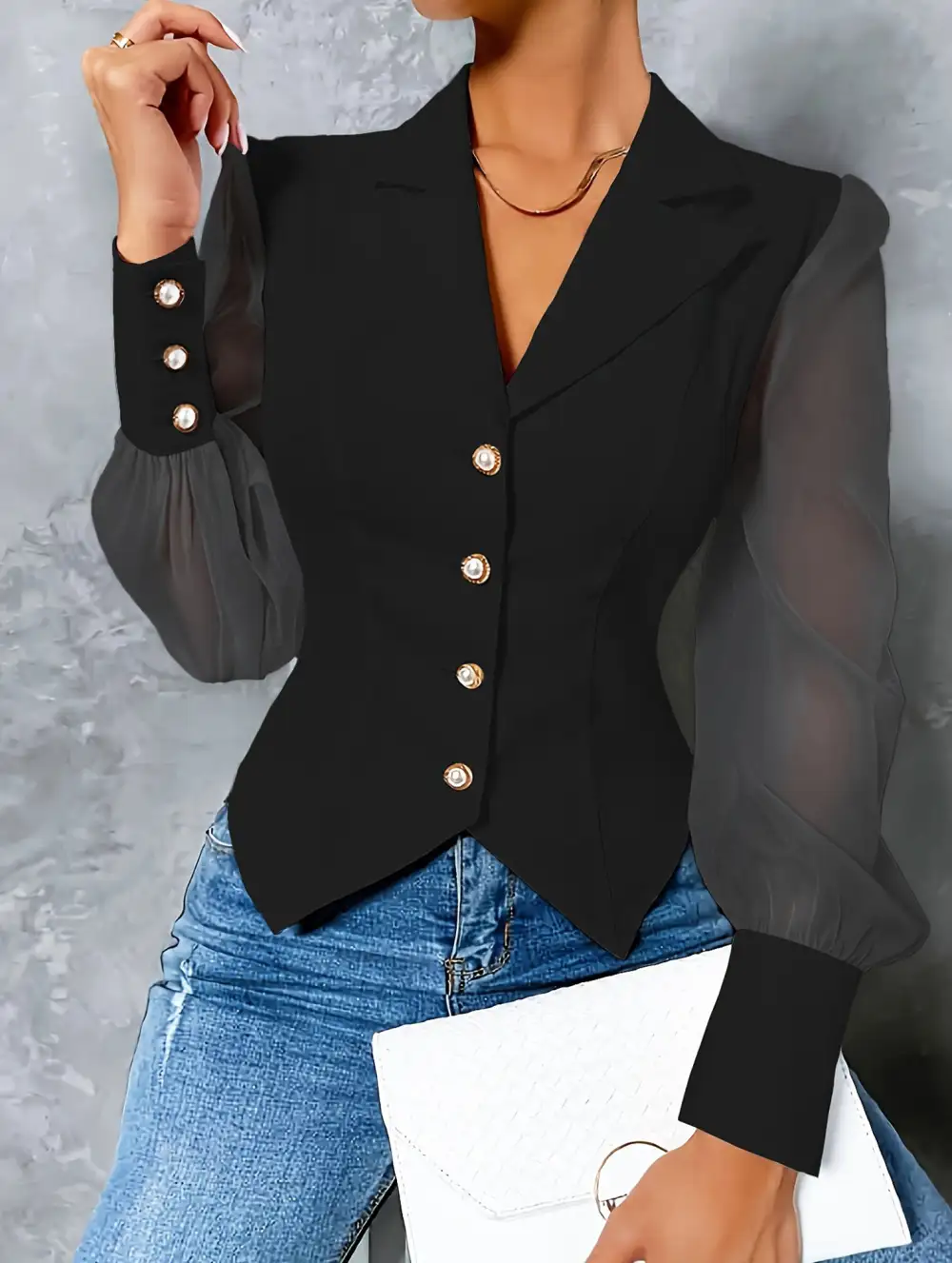 Classic Mesh Everyday Blouse