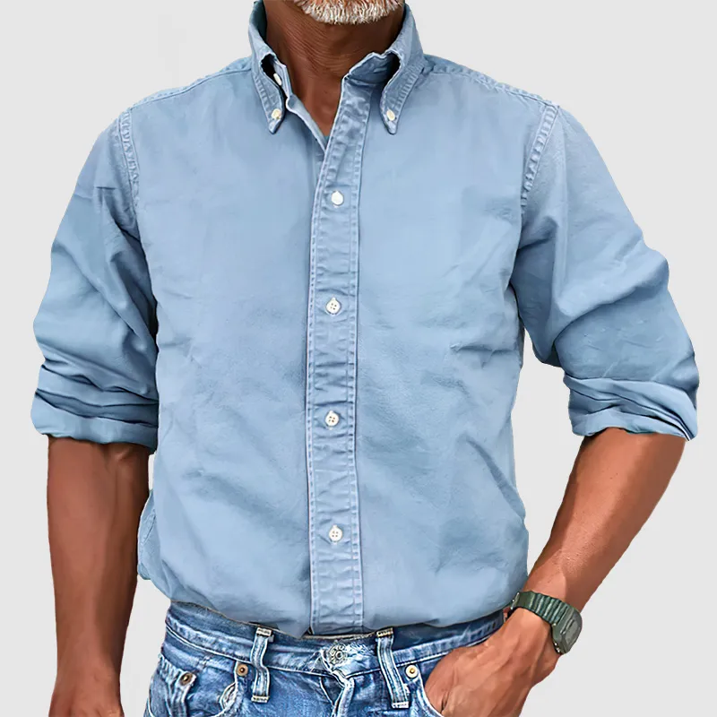 Garment Washed Long Sleeve Shirt