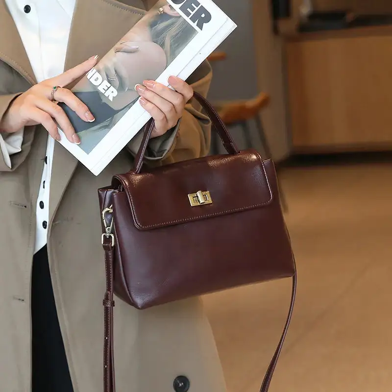 Classic Casual: Genuine Leather Luxury Handbag