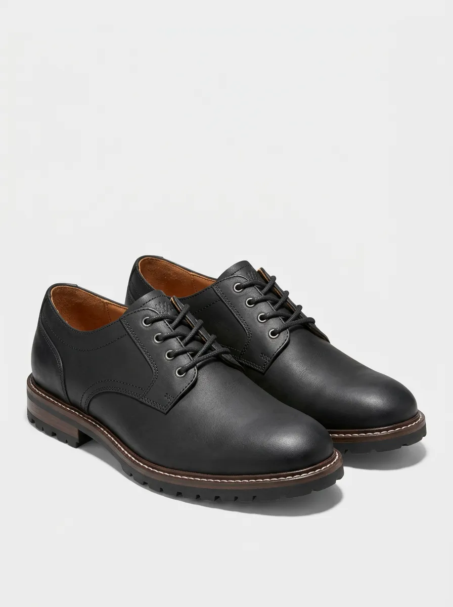 Men's Classic Business Casual Black Leather Oxford Shoes