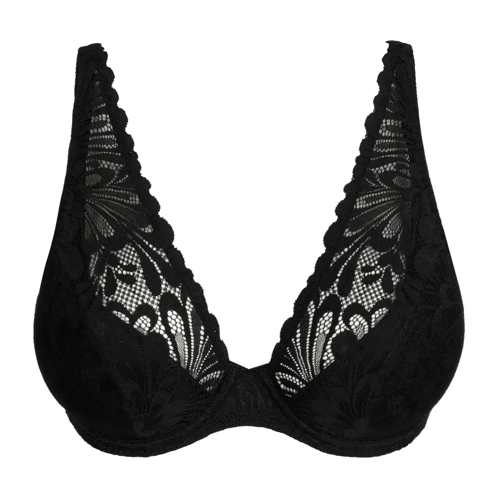 Women's Push-Up Underwire Molded Padded Chimney Back Lace Rounded Shape Bra