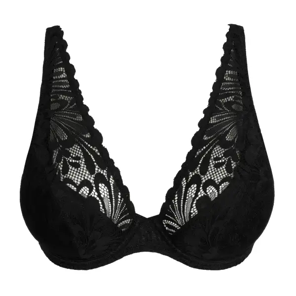 Women's Push-Up Underwire Molded Padded Chimney Back Lace Rounded Shape Bra