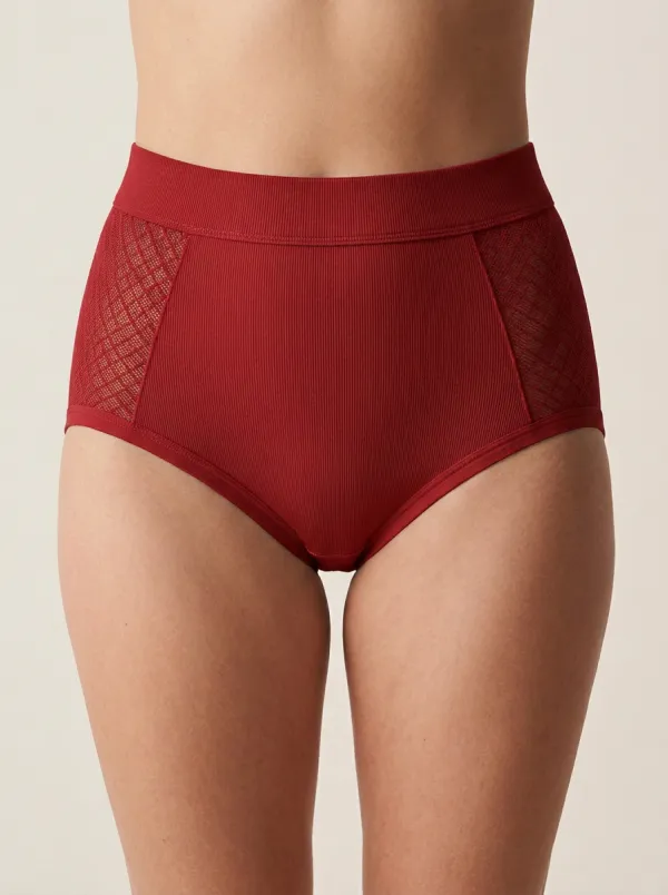 Women's Mesh-Side-Panel Ribbed Panties