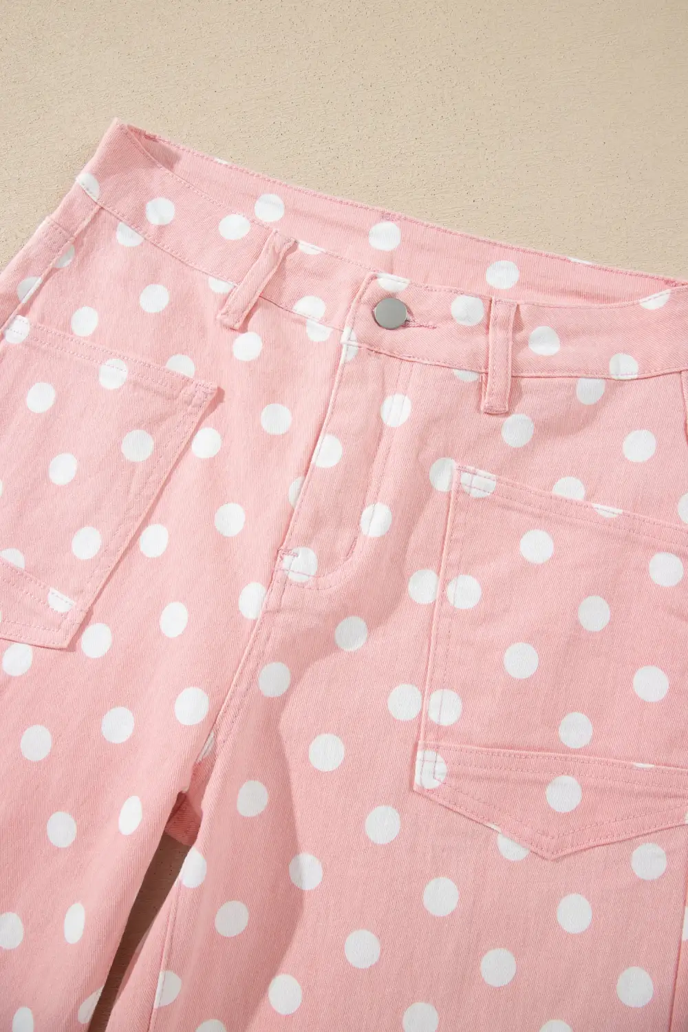 Women's Casual Slim Fit Jeans With Polka Dot Print