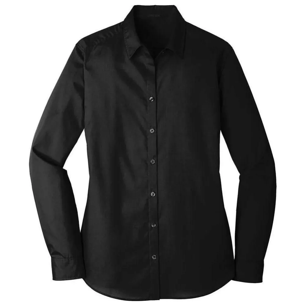 Women's Long-Sleeve Lightweight Cotton-Blend Poplin Shirt