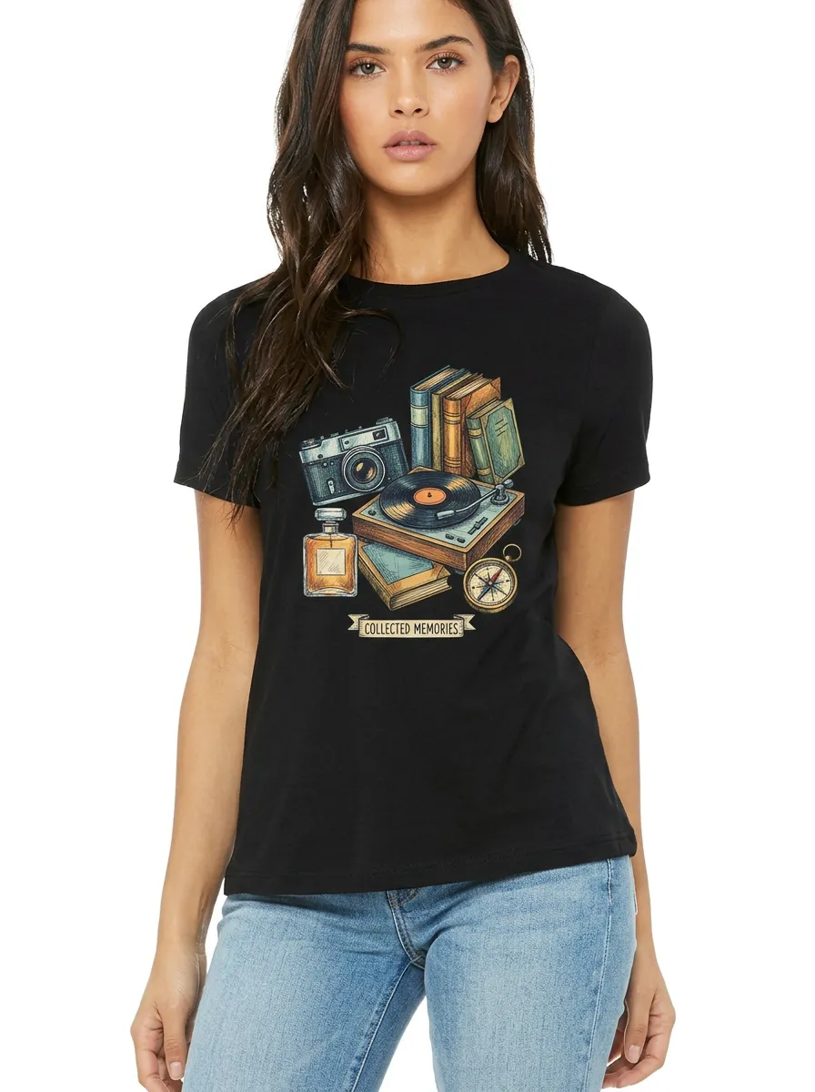 Women's Vintage Hobby Lover Collected Memories Graphic T-Shirt