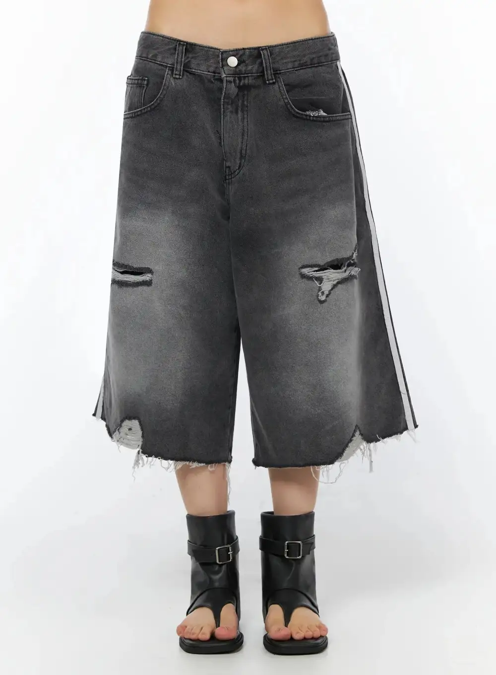 Distressed Bermuda Denim Shorts