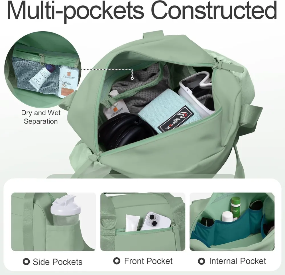 Mini Gym Bag for Women Girls Small Gym Tote Bag with Wet Compartment Waterproof Travel Duffle Bag Cute Workout Sport Bag
