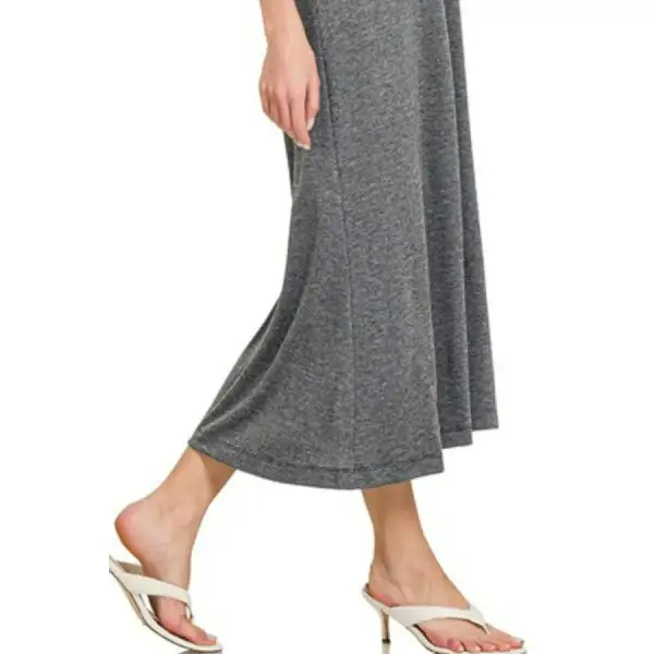 Strap French Terry Twisted Strap Midi Dress