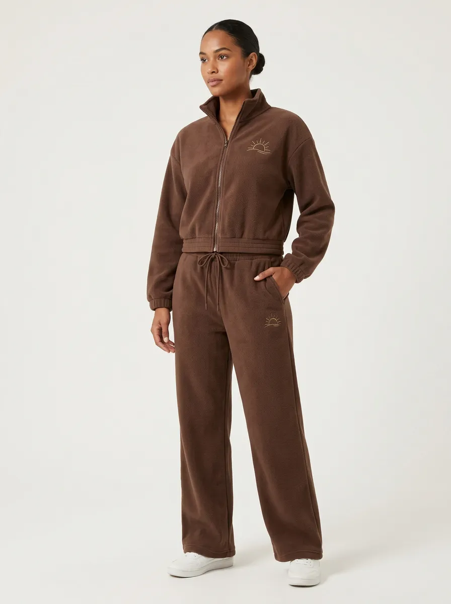 Women's Zip-Up Fleece Lounge Set
